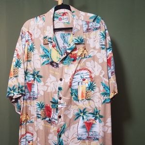 Mens Hilo Hattie Flying Flamingo & Friends Cocktails